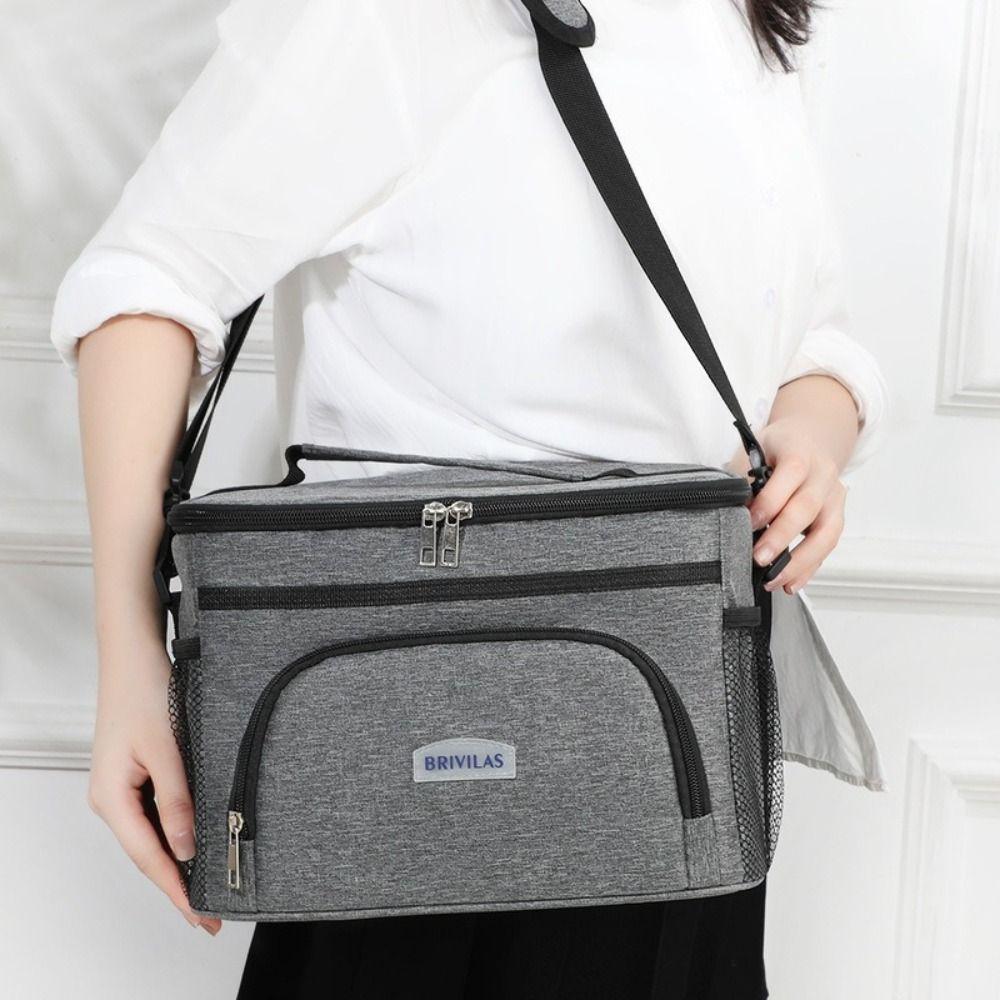 25L Insulated Cooler Tote Large Capacity Food Carrier Bag Shoulder Lunch Bag  Office Worker