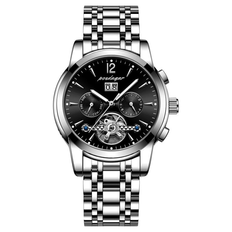 Zegarek męski mechaniczny automatyczny na rękę najwyższej marki, wielofunkcyjny, wodoodporny, świecący