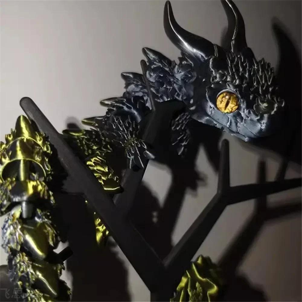 Creative 3D Printed Cute Double Horned Dragon Simulated Dragon Miniatures Table Home Decoration Pretty Ornament Toy Cool Gift