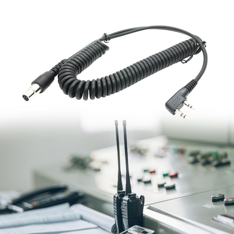 Upgrades 2 Pin To 5 Pin Coil Cord Cable Two Way Radio Cable Plastic Retractable Coil Cable for Various Radios Earphone