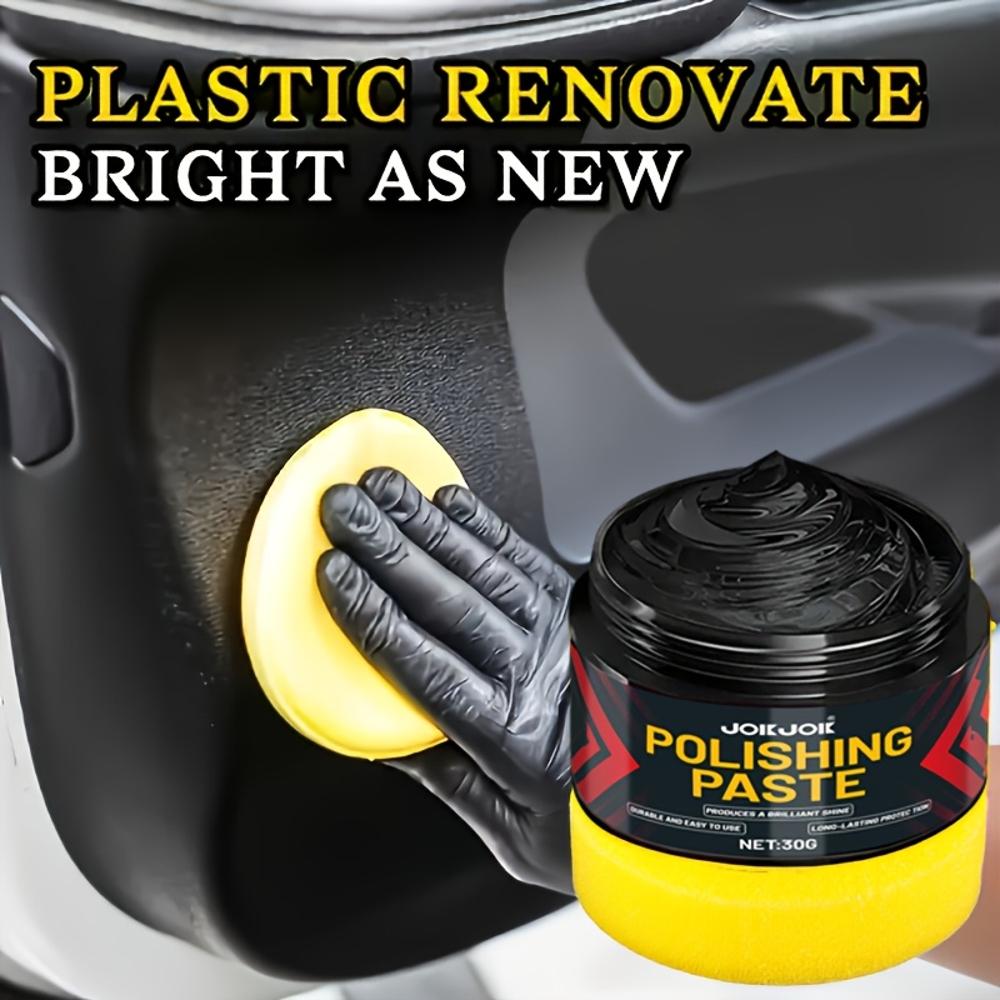 Car Seat Care Cream, Car Interior Renovation Kit, Plastic Leather Polishing Paste, Restores Shine to Plastic Surfaces Without Da