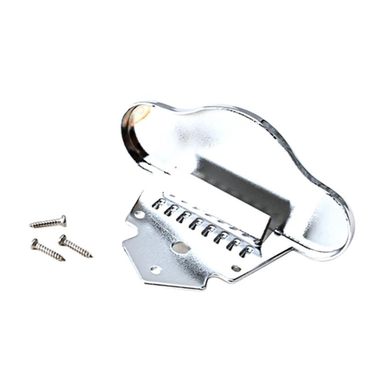 3.1x1.8inch Metal Mandolin Tailpiece Replacement Kit for 8 Strings Mandolins with Four Preinstalled Mounting Screw Holes