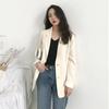 Damenmode Dünner Blazer Büro Dame Revers Langärmeliger Mantel Anzug Schlanke Strickjacke Einfarbig Blazer Casual Tops