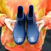 Botas de chuva masculinas moda curta tubo antiderrapante resistente ao desgaste sapatos de borracha impermeável overshoes cozinha sapatos de trabalho à prova d'água