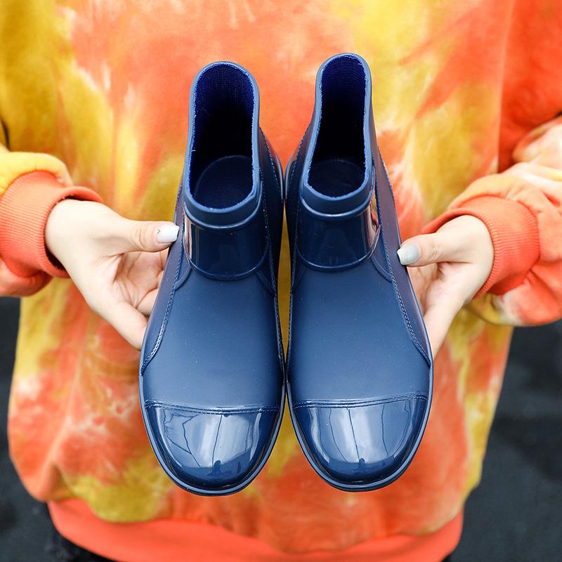 Botas de chuva masculinas moda curta tubo antiderrapante resistente ao desgaste sapatos de borracha impermeável overshoes cozinha sapatos de trabalho à prova d'água