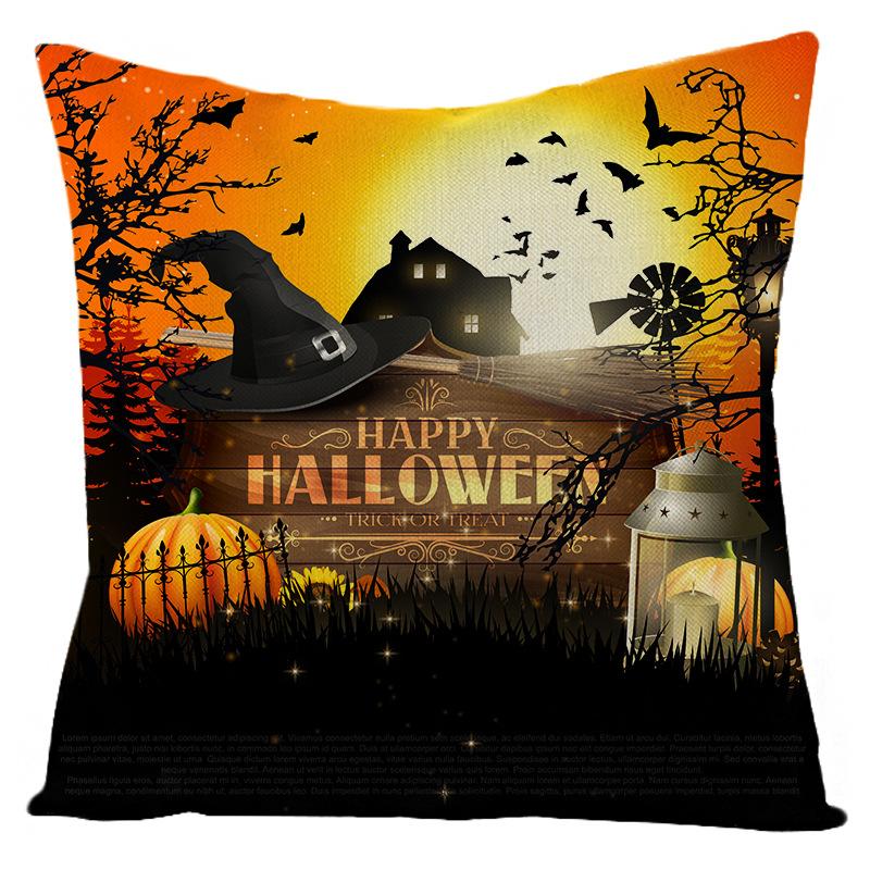 

Наволочка льняная на Хэллоуин Ночь Дом Диван Автомобильная подушка Наволочка 45*45cm