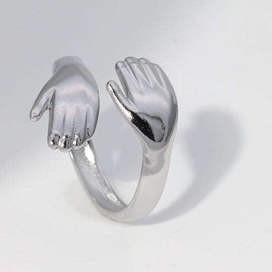 Open Ring Exaggerated Arm-Circling Shape Three-Dimensional Sculptural Design Wraps Finger Ring Hip-Hop Street Style Statement Ring