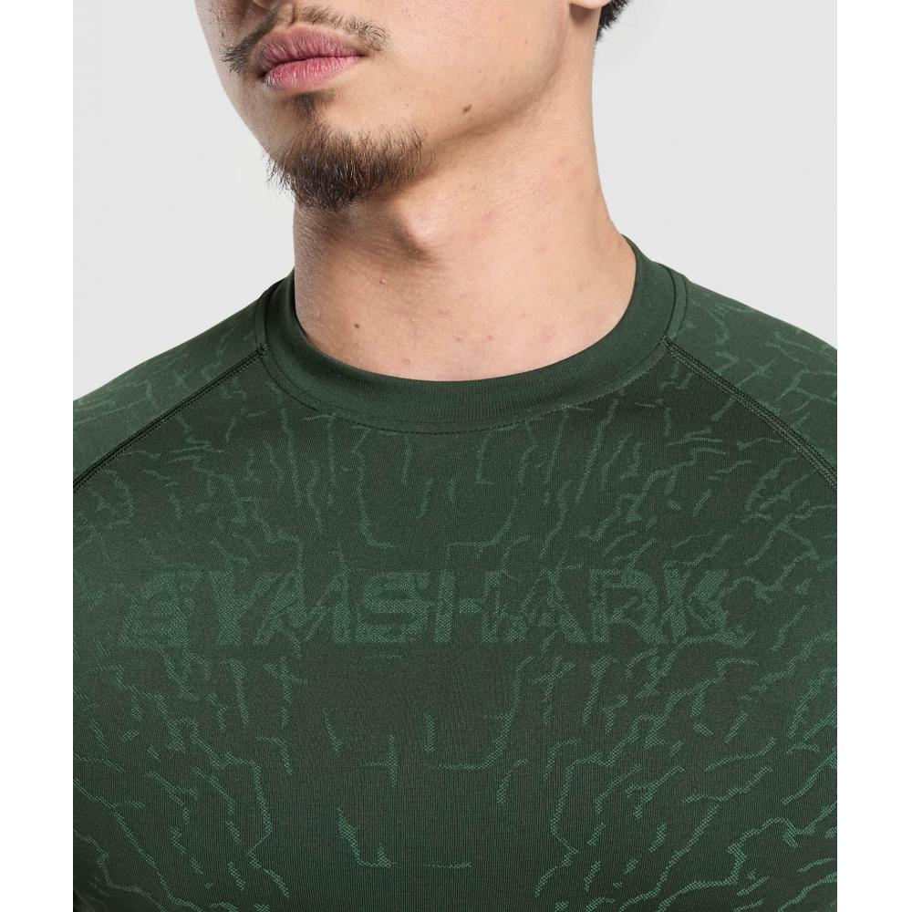 Gymshark TecTonic Seamless T shirT Trail Green Classic Green A1b1p Ec28