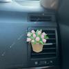 New Style Potted Tulip Butterfly Car Fragrance Diffuser Car Interior Air Conditioning Vent Aroma Stone Decorative Accessory for Women