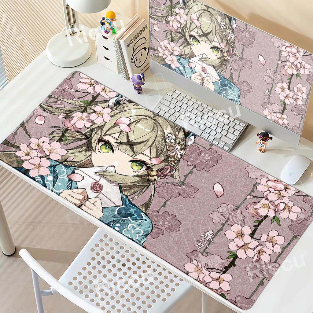 Game Large Mousepad Genshin Impact Mouse Pad Extra Kawaii Computer Keyboard Desk Mat XXL E-Sports Deskmat Gaming Accessories Pad