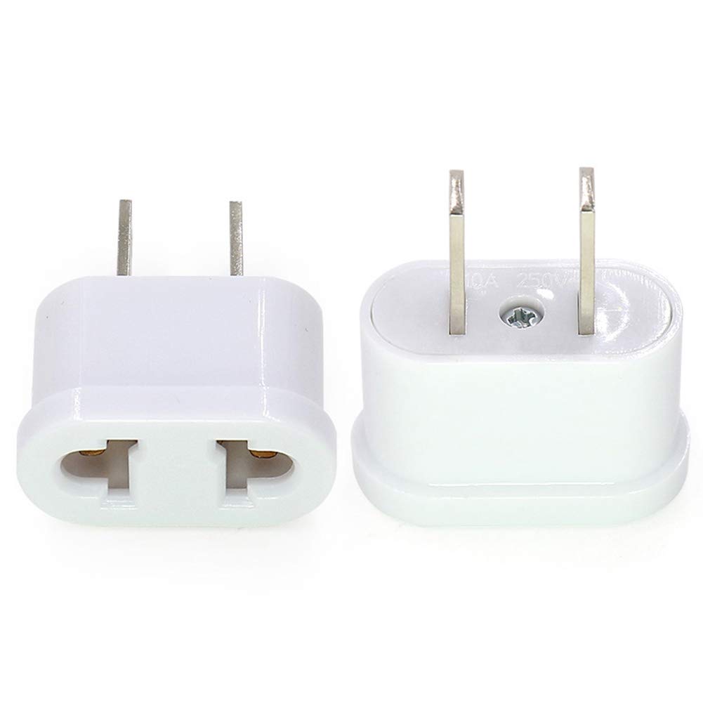 Lingzaling Domestic Conversion European Type To Japan Allows Use of Foreign Electrical Products In Set of 2 Plug, (SE/C) (A) Type, Japan, (White)