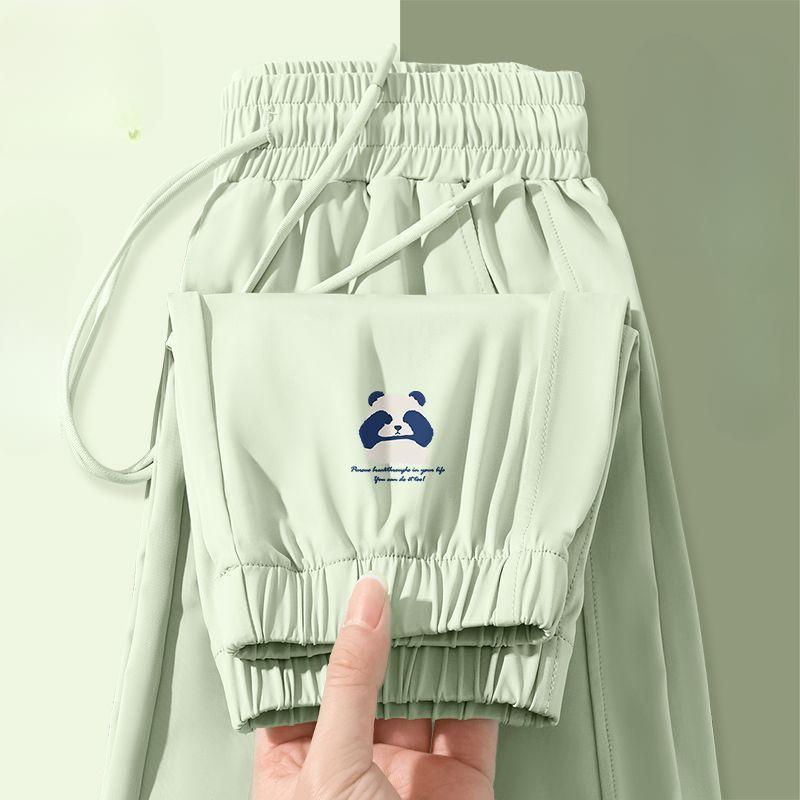 

Синие женские летние джоггеры облегающего кроя из ледяного шелка с защитой от солнца, спортивные брюки XL