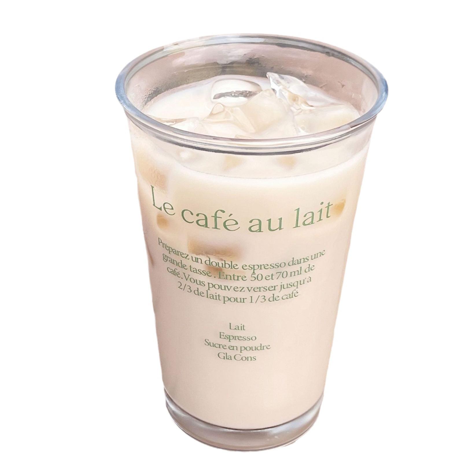 

Korean Glasses Cold Cup Premium Glass Cups With Lids And Straws For On Go Sipping Creative Letters