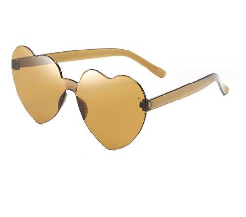 2817 Peach Heart Sunglasses, Love Sunglasses, Trendy Frameless One-Piece Sunglasses