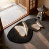 Floor Mat Butterflies Shape Water-Repellent Easy To Clean Bathroom Rug with Anti-Slip Base High-Density Diatom Ooze Bath Mat