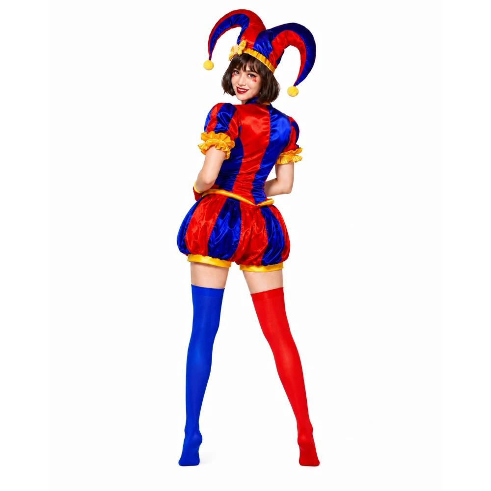 Anime The Amazing Digital Circus Rollenspiel Anzüge Pomni Cosplay Kostüme Exquisite Clown Uniform Halloween Karneval Party Outfit