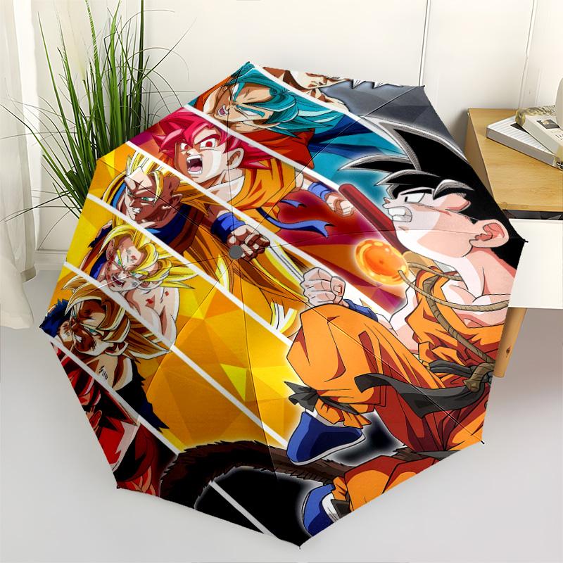 1 PC Automatic Folding Umbrella - Dragon Ball Z Pattern Portable Foldable Design With 8 Ribs Christmas Birthday Gifts