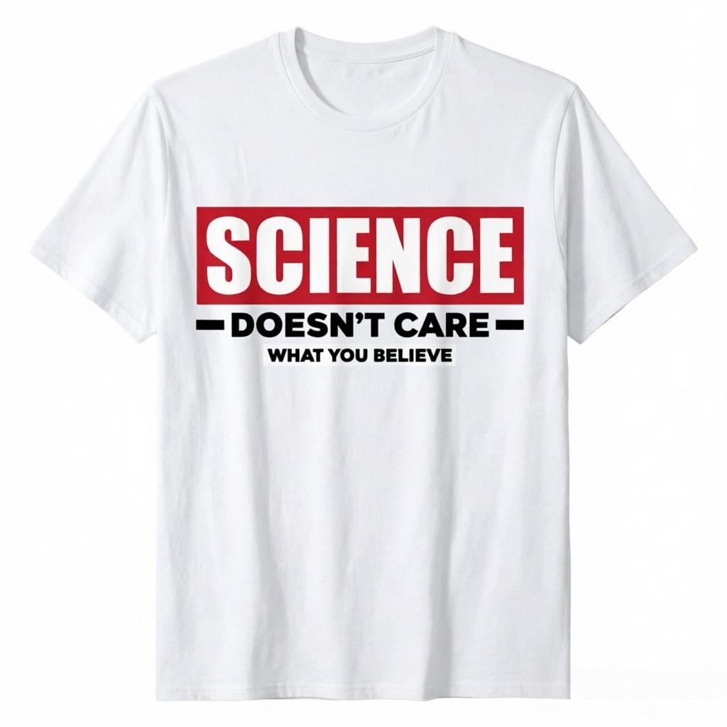 2026 New Science Doesnt Care What You Believe Funny Science Print TShirt Unisex Short Sleeved Tops TShirts Unisexs Tee S