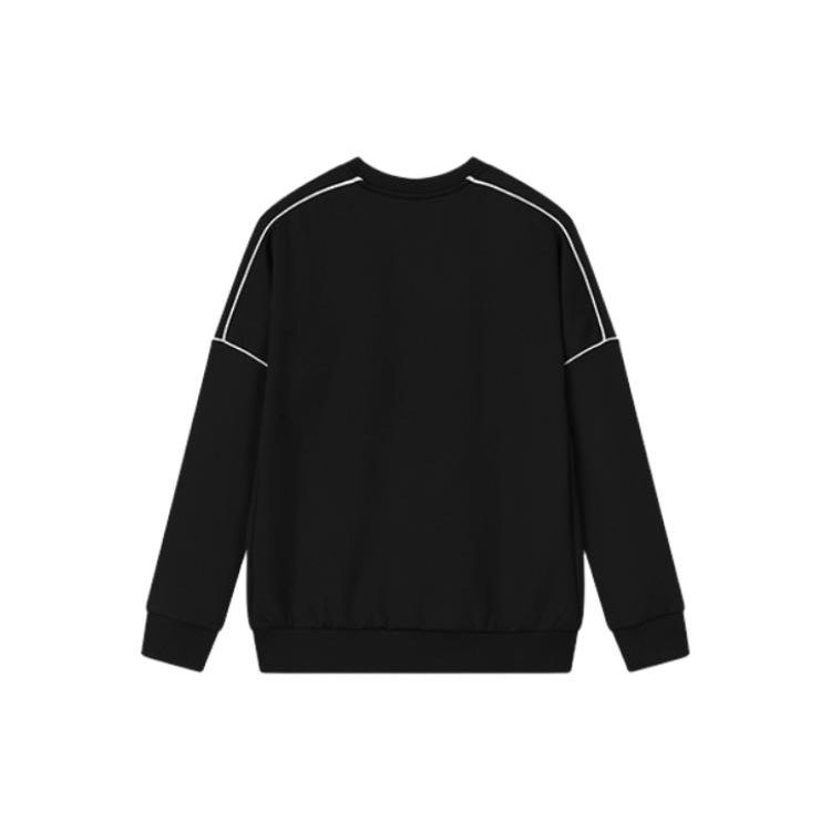 FILA Solid Color Logo Crew Neck Sweatshirt Men Tops Black A51M331222F-BK