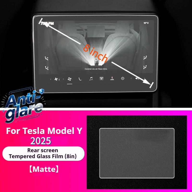 For Tesla Model Y Refresh 2025 LHD RHD Screen Protector 15.4"+8" Tempered Glass Film Central GPS Rear HD Matte Anti-Scratch