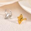 Premium Stainless Steel Seashell Ring, Beach Vacation Style, Threaded Titanium Ring, Fade-Resistant Jewelry