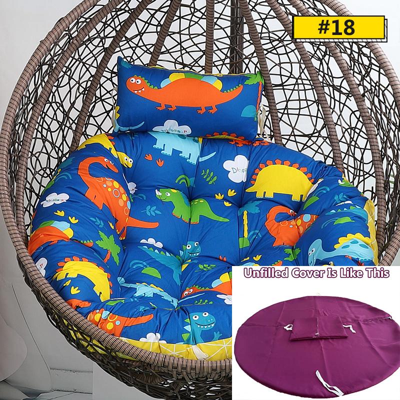 Hanging Swing S/L Unfilled or Filled Egg Basket Seat Chair Cushion Cover (NO Chair)Papasan Round Detachable Pillow Home Patio