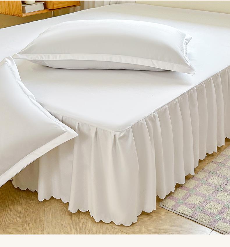Non-Slip Solid Color Bed Skirt & Peach Skin Mattress Protector