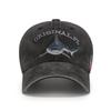 Shark Graphic and American Flag Embroidery Men Women Adjustable Soft Top Baseball Cap