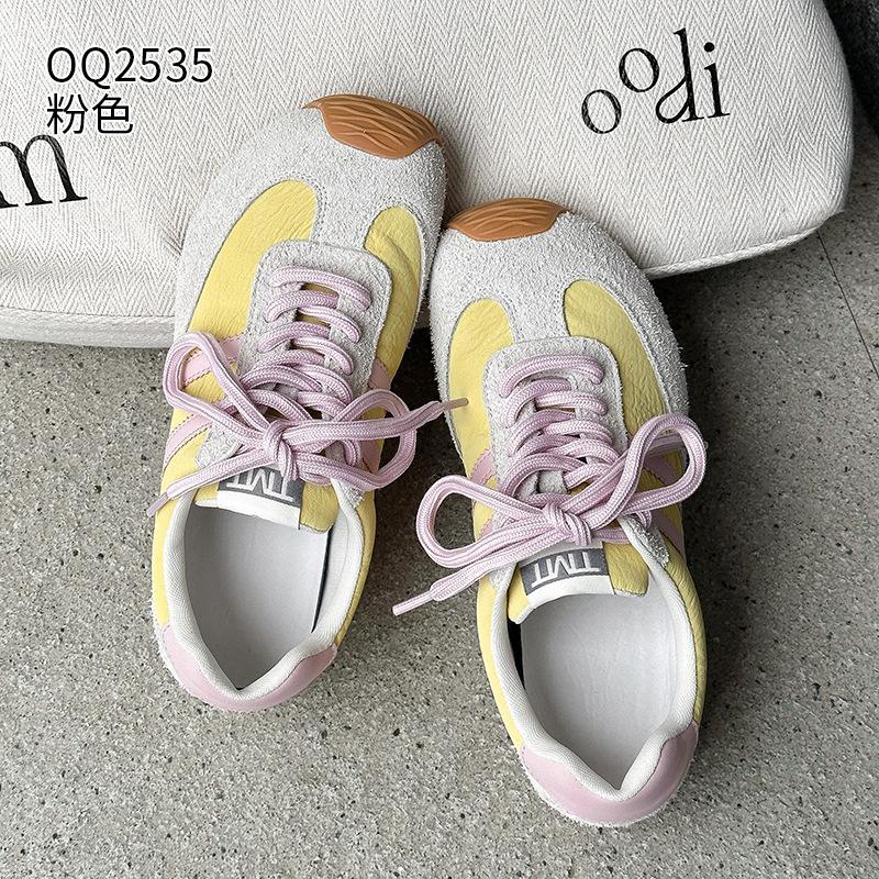Leather Dexun shoes spring new breathable flat baseplate shoes lightweight Forrest Gump shoes