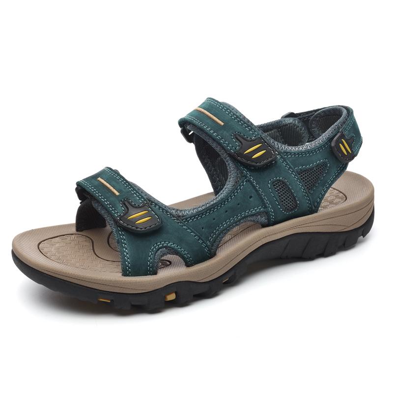 Store Ægte Læder Herre Sandaler Sommer Herre Strand Sandaler Udendørs Sandaler Til Mænd