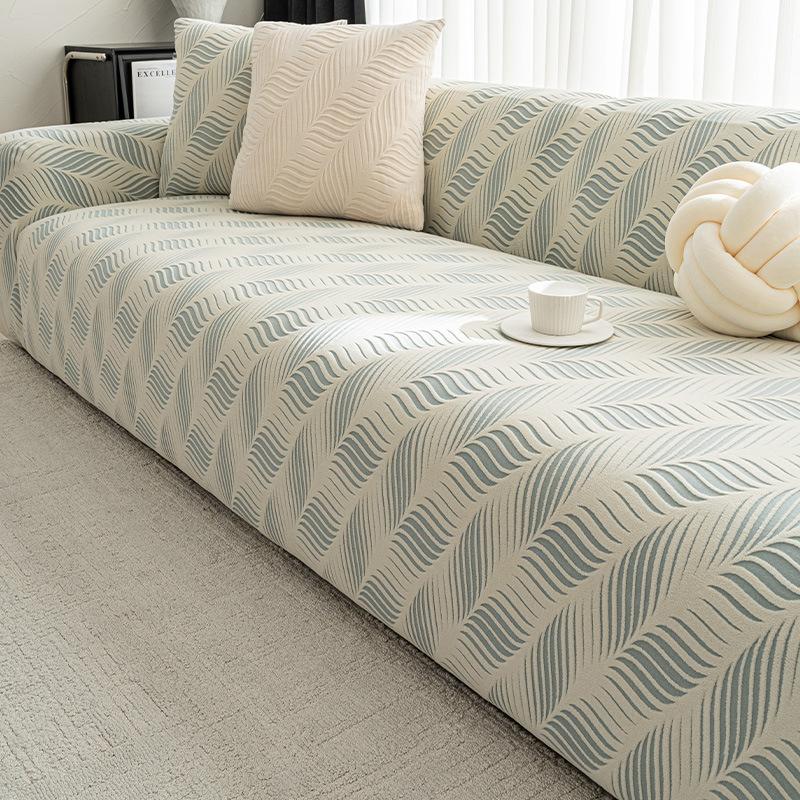 Elastic Non Slip and Dust Proof New Jacquard Velvet Solid Color Sofa Cover Simple Universal Solid Color Straight Sofa Cover