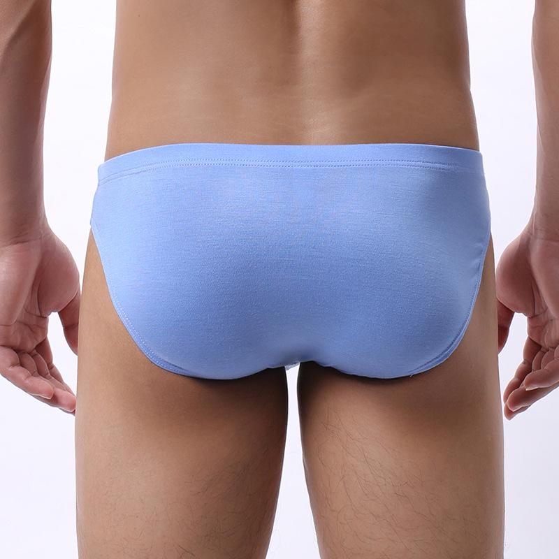 Men's Bamboo Fiber Antibacterial Triangle Briefs with European Waistband - Loose & Breathable.