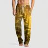 Men's Knitted Fashion Print Pocket Casual Pants Pajama Pants