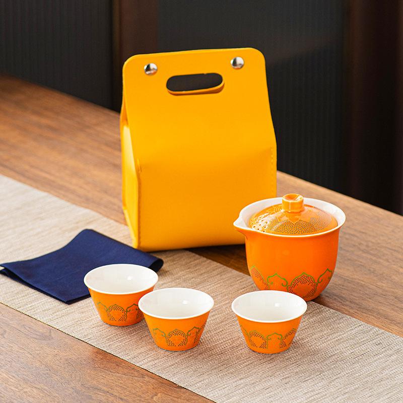 Venkovní Kung Fu čajový set Cestovní čajový set Přenosný Kuaike šálek Obchodní dárek