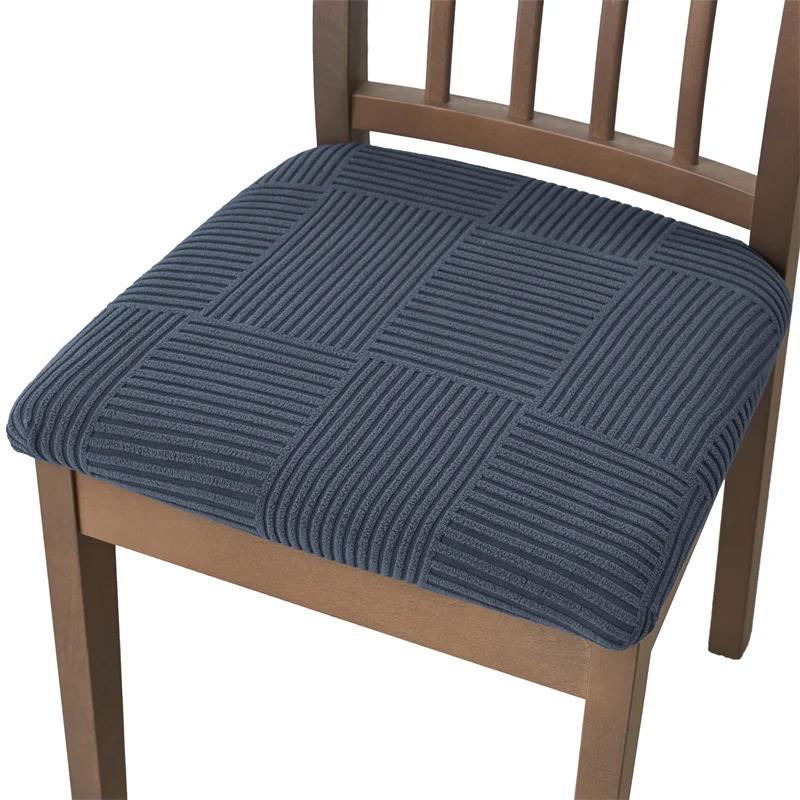 Elastic Chair Seat Covers Jacquard Washable Chair Cushion Cover Anti-Slip Seat Protector Chairs Case For Living Room Home El