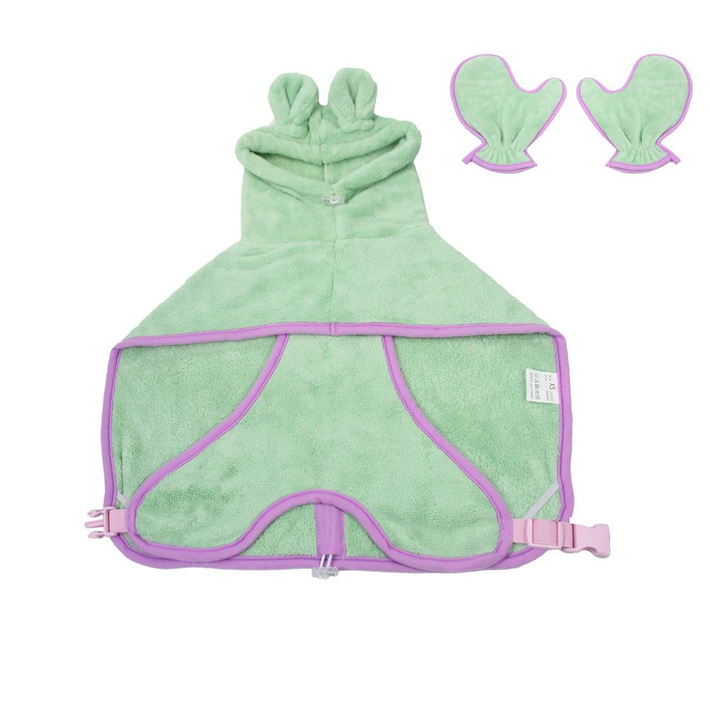 

Hooded pet absorbent bathrobe Large dog bath Quick-drying jacket Dog absorbent bath towel XS світло-зелений колір