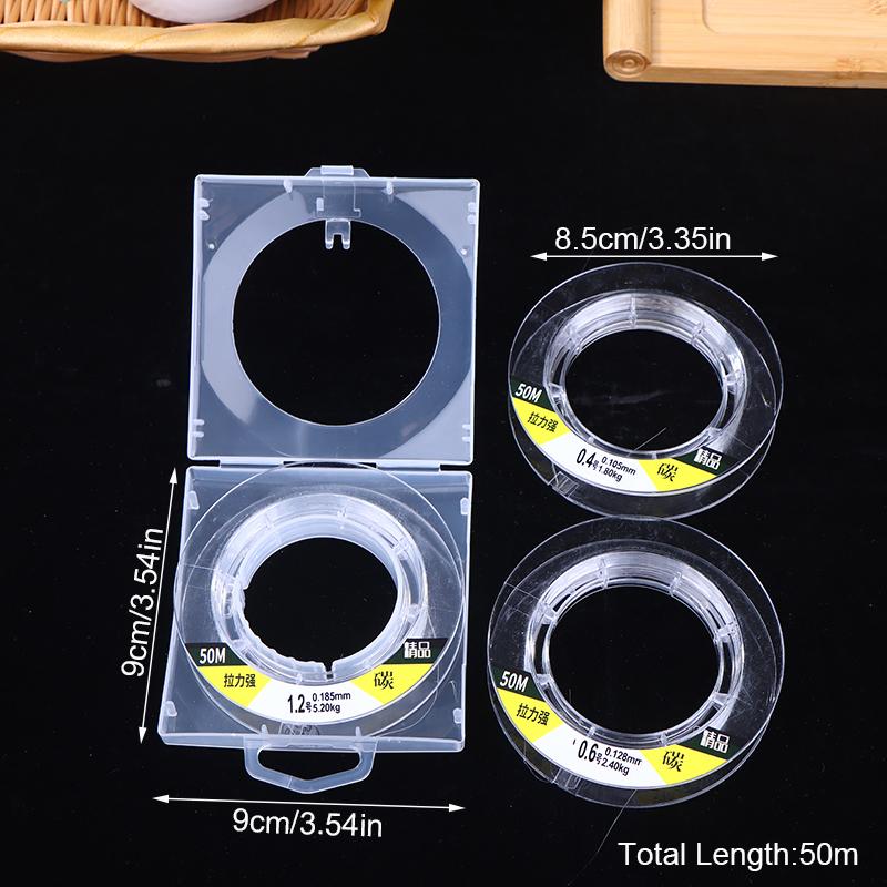Pure Carbon Fishing Line 50M 0.4Mm-1.5Mm Sinking Line Carbon Fiber Leader Fishing Line Invisible Power Fishing Accessories