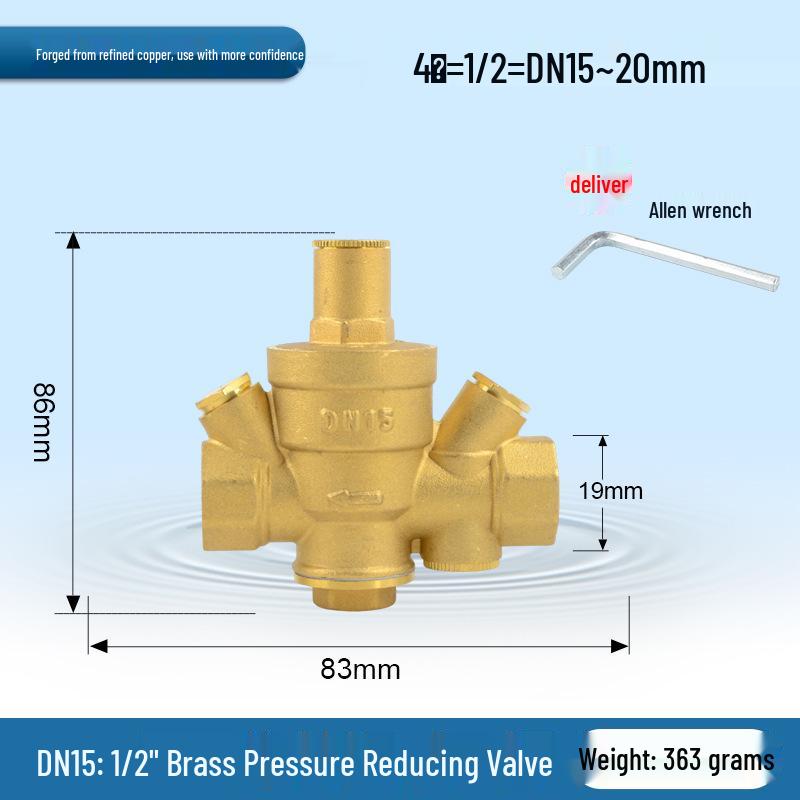 Adjustable Brass Water Pressure Reducing Valve for Heaters & Purifiers