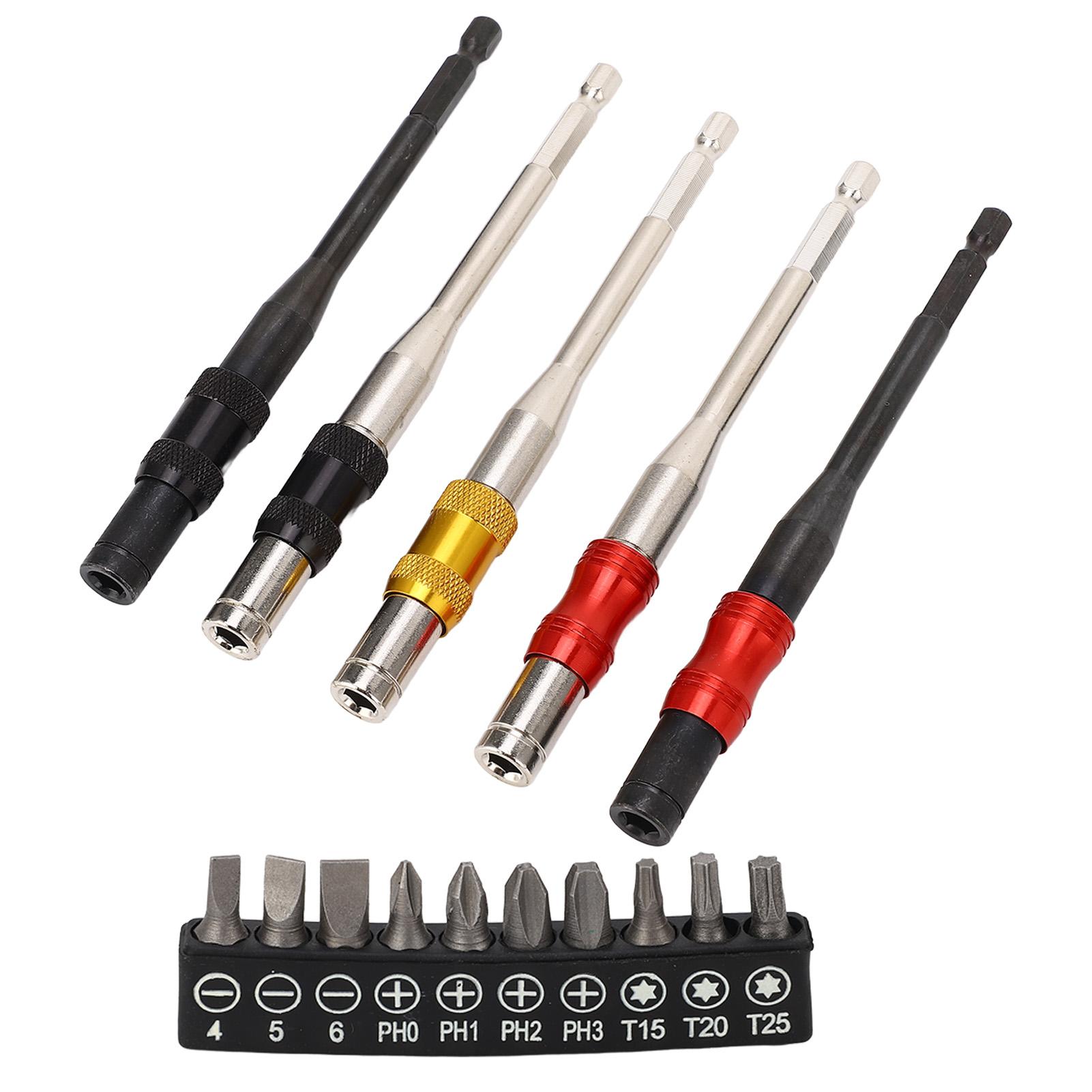 

Pivoting Bit Tip Holder Magnetic 14 Inch Hex Shank Drill Bit Extender Quick Release Self Locking