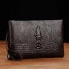 Luxury Brand Men Clutch Bag Fashion Long Wallet Men Leather Double Zipper Business Purse Black Brown Casual Male Handy Money Bag
