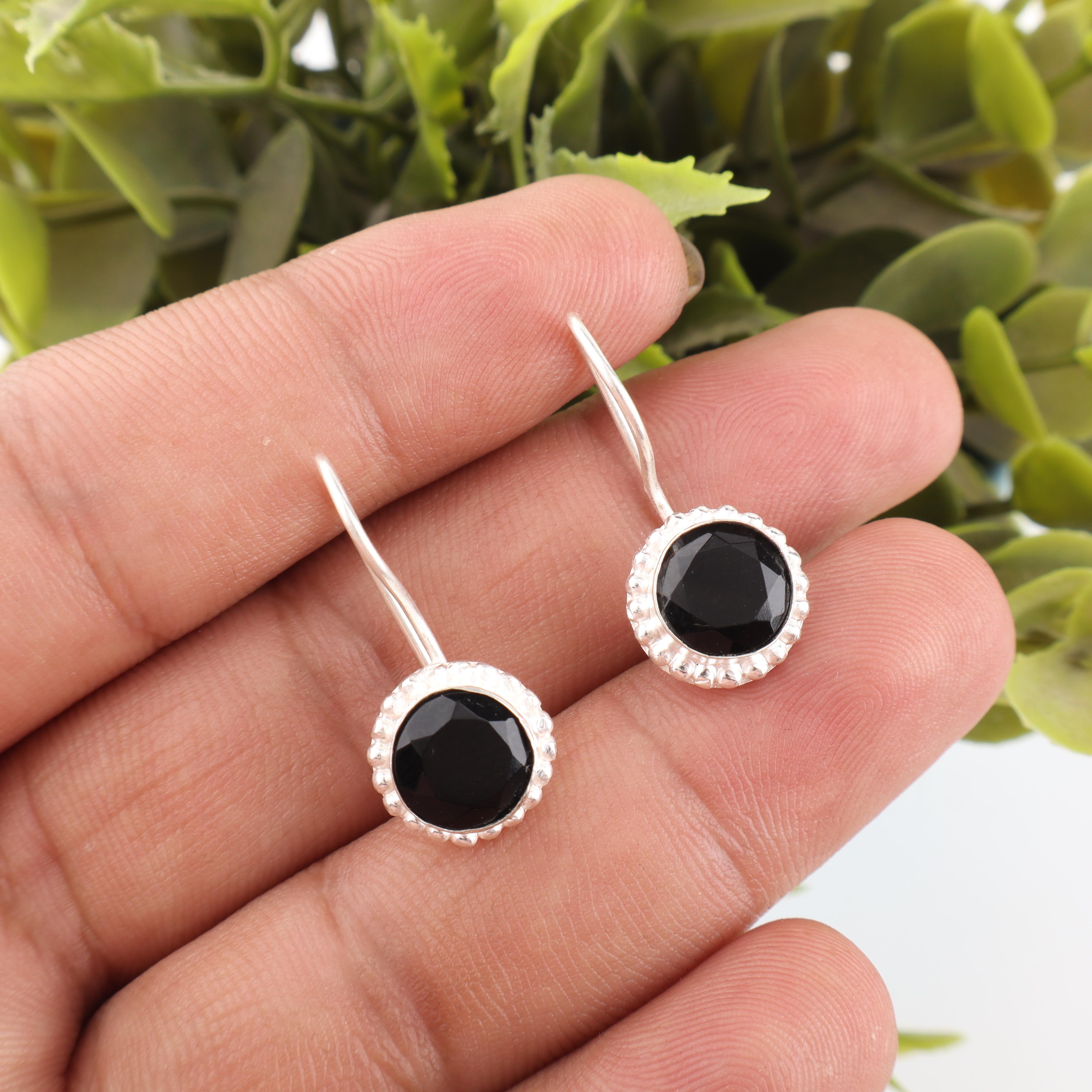 

Украшения из черного оникса, Серьги из стерлингового серебра 925 пробы, Украшения из драгоценных камней ручной работы, Подарки для жены Совершенно новые серьги 0.93 inches чёрный