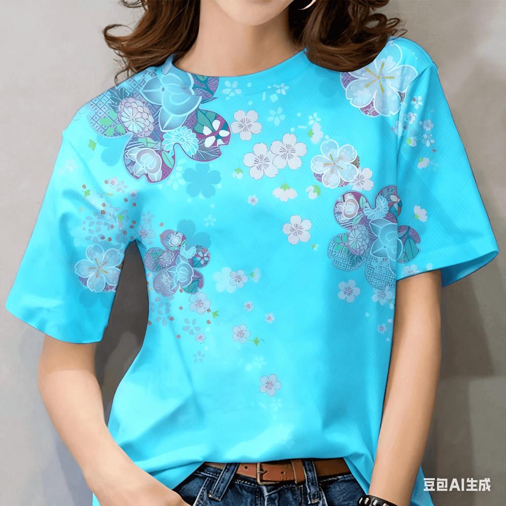 

Women s Sports T-shirt - Printed Short-Sleeve Casual Street Style Retro Top XL