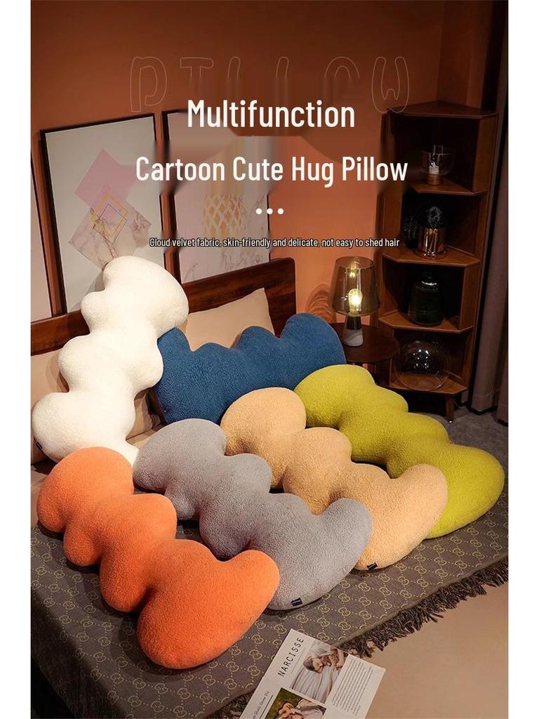 New Wave Plush Body Pillow for Side Sleepers - Long Pillow for Girls, Pregnant Women & Sofa Backrest