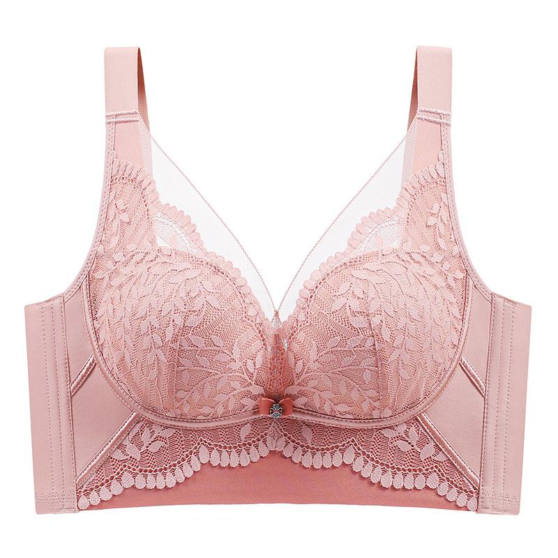 

Adjustable Lingerie Women s French Lace Collection Accessory Bra Top Without Steel Ring Bra Push Up Bra 34/75B рожевий
