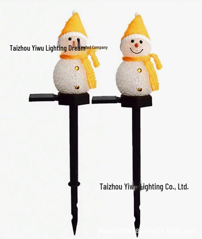 Waterproof LED Solar Christmas Lawn Lights: Santa & Snowman Decorations for Outdoor Courtyards