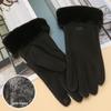 Premium Women's Fleece Touchscreen Gloves - Warm & Stylish for Fall/Winter, Korean Design