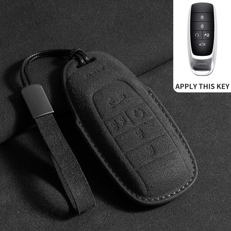 Wildleder Autoschlüsselhülle Abdeckung Schale Anhänger Für Gac Aion Ut S Plus Y Plus V Rt Lx Ge3 Für Trumpchi Gm8 Ga6 Sgs7 Gs5 J14 J16 Autoschlüssel Tasche