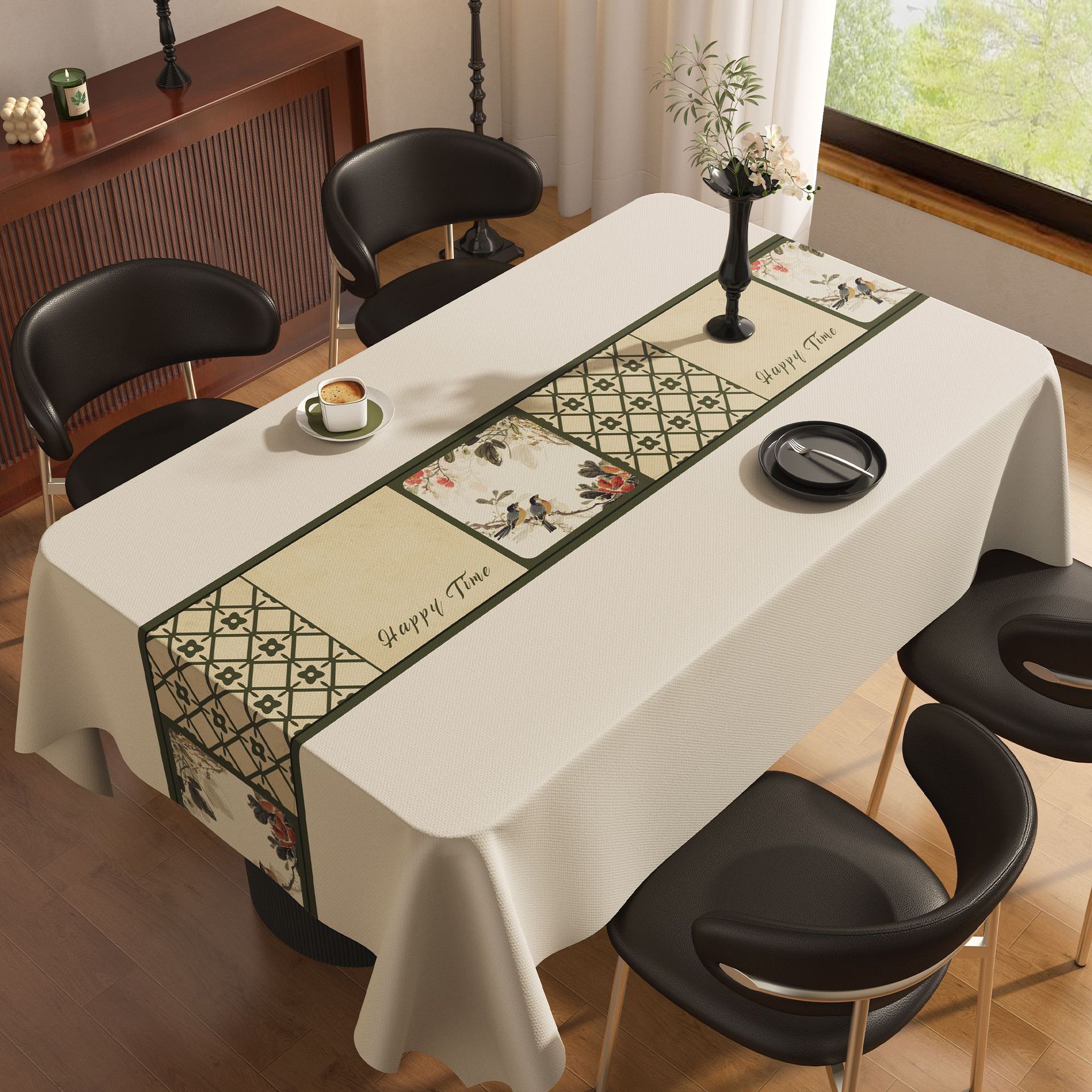 

Medieval Dining Table Cloth Light Luxury High Sense Anti-Scalding Rectangular Household Dining Table Coffee Table Tablecloth 80*120【waterproof and oilproof】