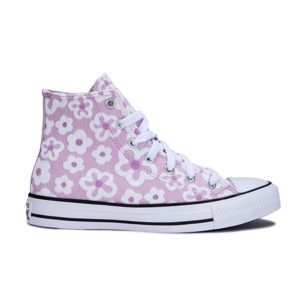 Converse Chuck Taylor All Star Round Toe Comfortable Durable Breathable High Top Canvas Shoes Kids Sneakers Purple A08118C
