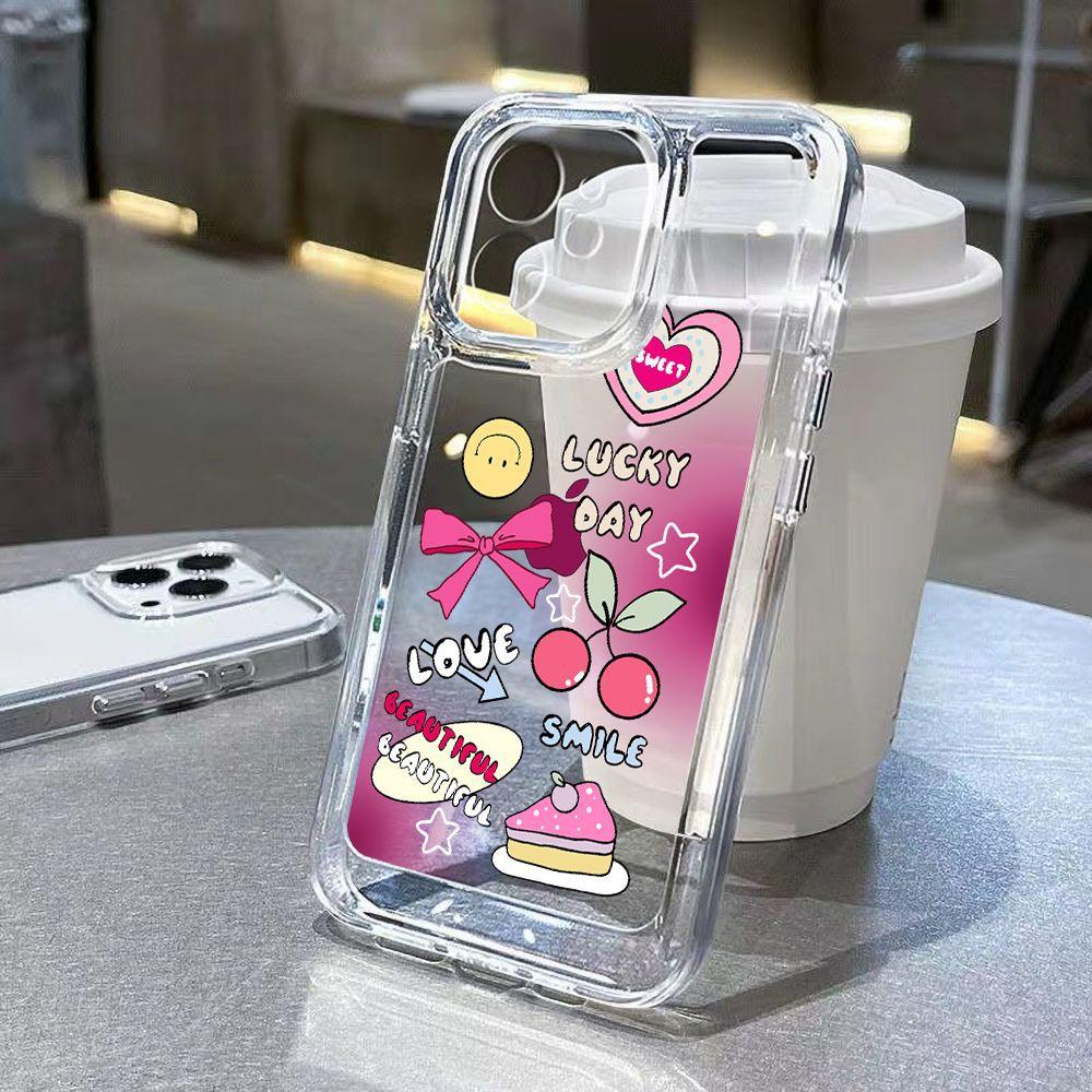 Gradual change pink graffiti applies to iPhone17 mobile phone case 16Pro niche x Apple 14 all-inclusive 15 girl heart